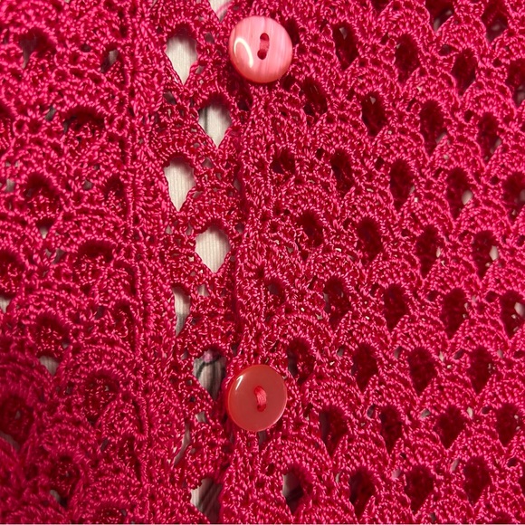 Hawaii cardigan pink mesh crochet button up stunning beach vibes beach bum 🏝️ - Picture 5 of 11